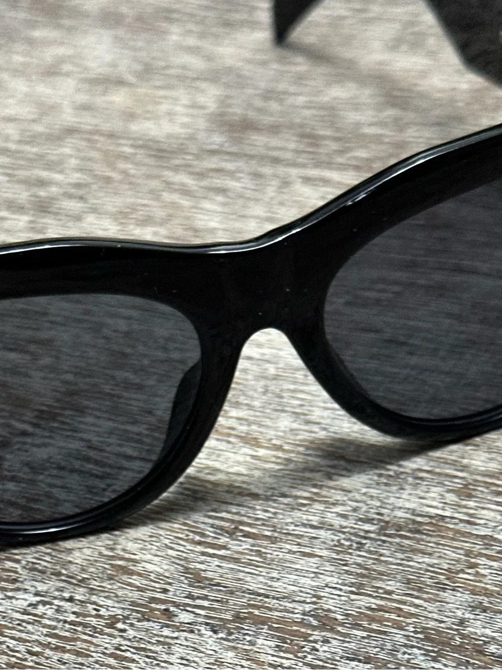 Black Cat-Eye Sunglasses with Gold Accent